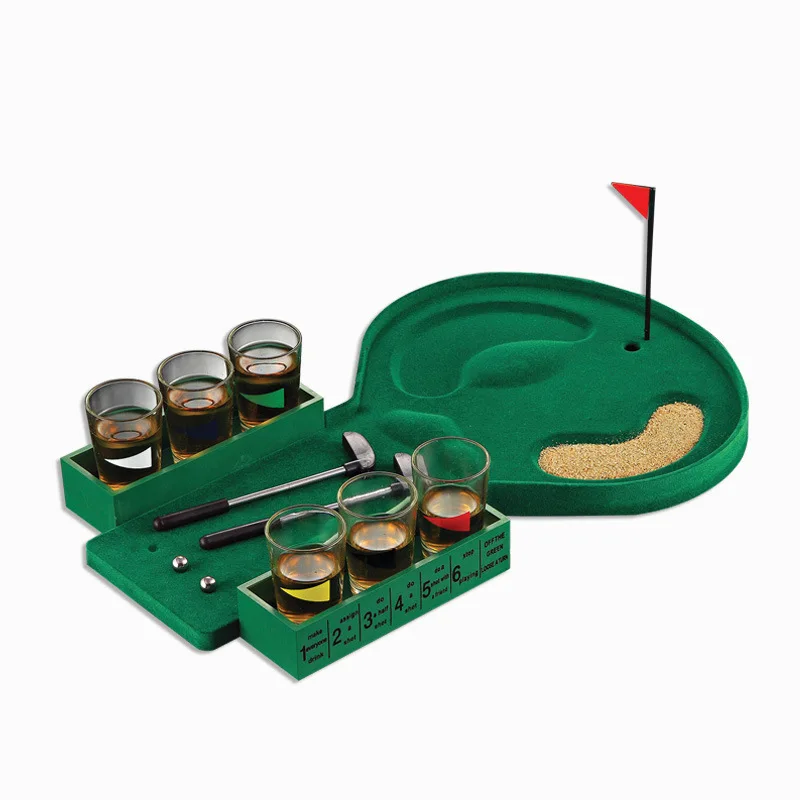 Table Golf Shot Glass Drinking Game Set, Green
