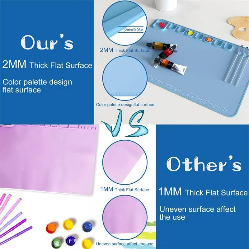 Silicone Painting Mat Multifunctional DIY Silicone Painting Mat Palette  Kids Drawing Board Oil Painting Board Mat DIY Supplies - AliExpress