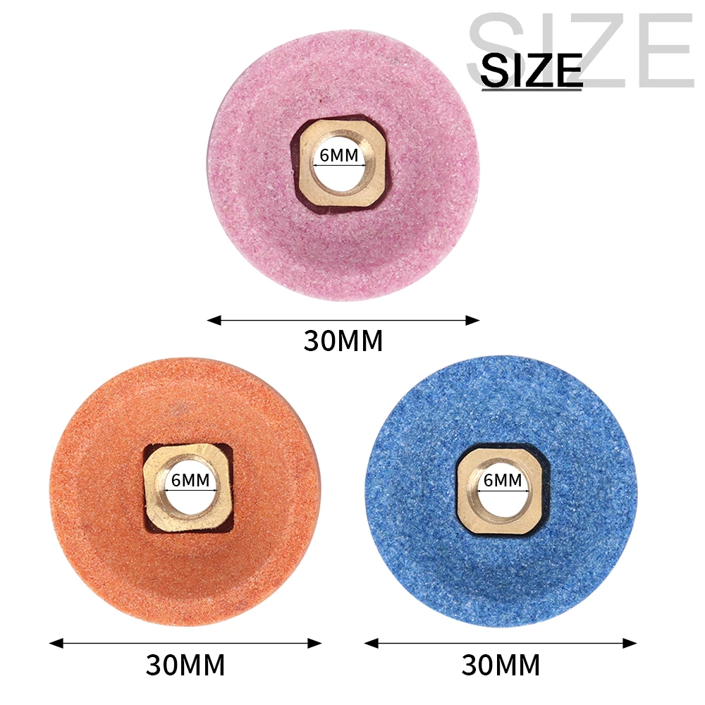 10Pcs 30mm Grinding Wheel Cup Surface Polishing Stone Wheel For Air Micro Grinder Pneumatic Abrasive Tool 6mm Hole 80/120/150#