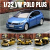1/32 Volkswagen Polo Plus Sedan Toy Car Model Diecast Alloy Metal Miniature Sound & Light Collection Gift For Children Boys Kid 1
