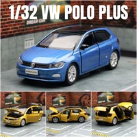 1/32 Volkswagen Polo Plus Sedan Toy Car Model Diecast Alloy Metal Miniature Sound & Light Collection Gift For Children Boys Kid 1