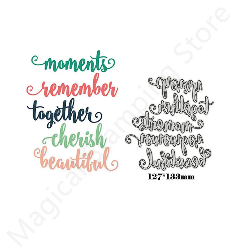 

Remember Metal Cutting Dies No Stamps Scrapbooking Diy Letter Decoration Craft Embossing Stencil 2022 New Arrived