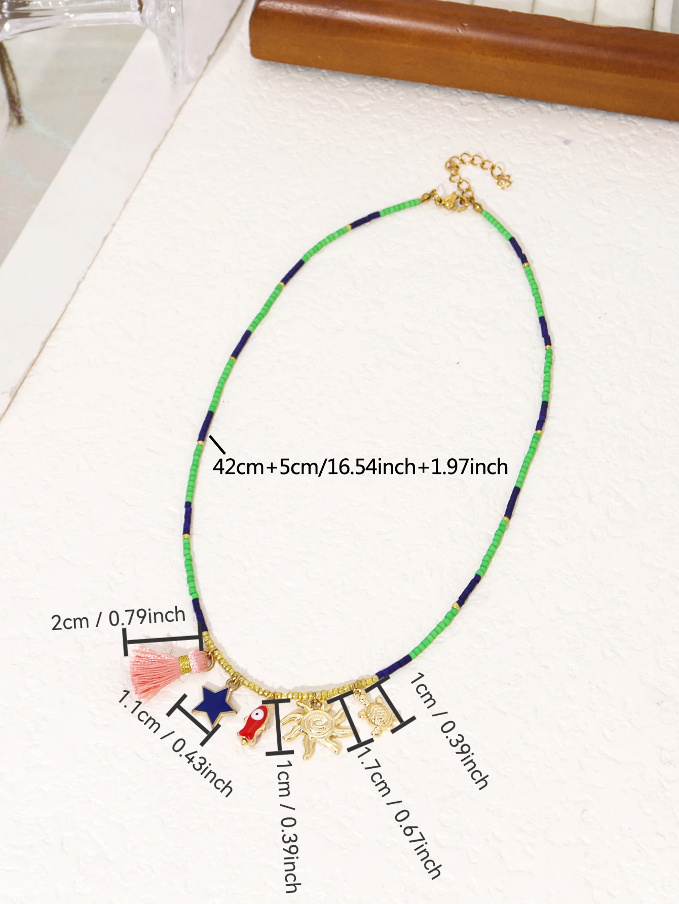 Bohemian Necklace Fashion Copper Plastic Size Details
