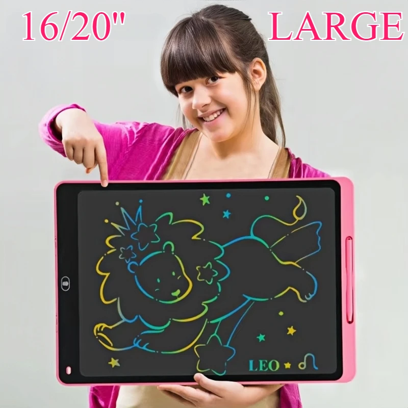 16/20inch LCD Drawing Board Writing Tablet Montessori Learning Educational Toys Kids Large Graffiti Magic Handwriting Blackboard