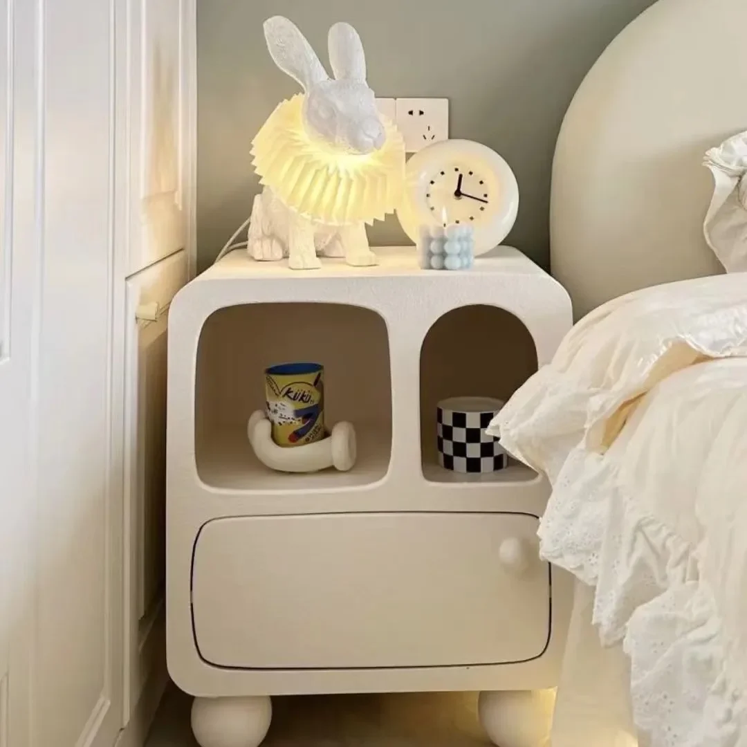 New The Bedside Table Is Simple And Modern White You Need To Install It Yourself Cute Grainy White Nightstand