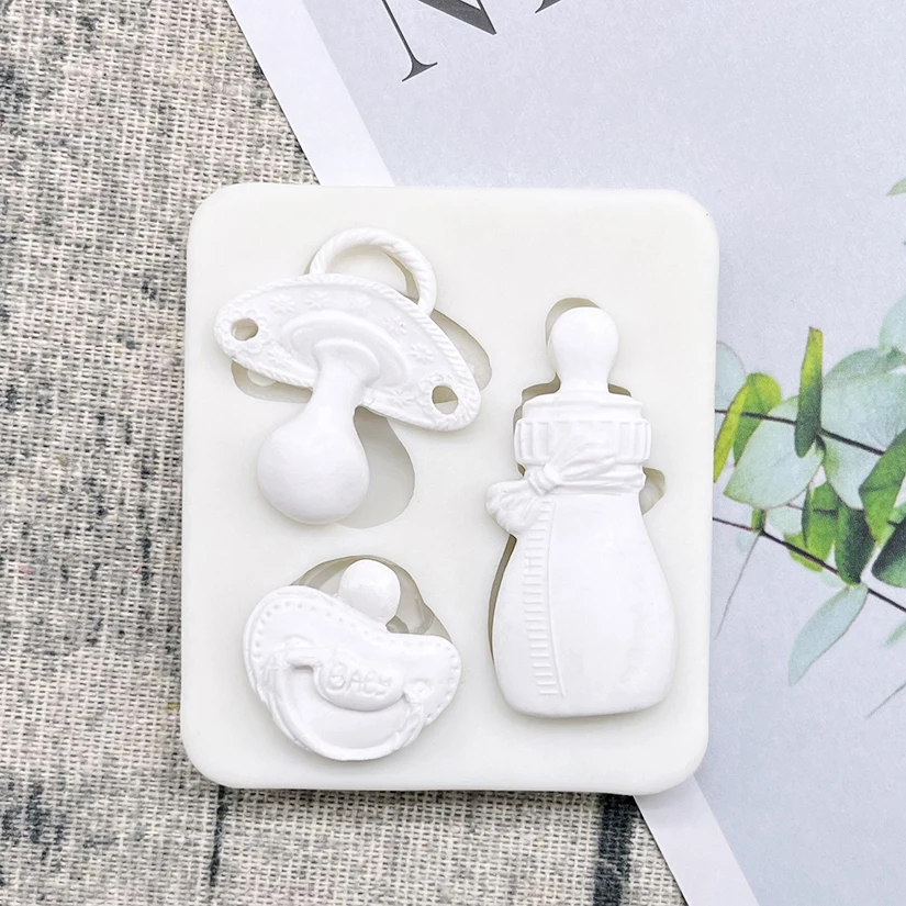 Stampi Per Fondente Silicone Set 8 Stampi Silicone Per Fondente - Forme Baby Shower (vestiti, Piedini, Biberon), Per Decorare Torte, Cioccolato, Gelatina Pasta Di Zucchero