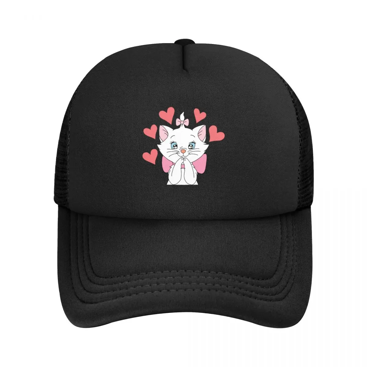 

Punk Unisex Disney Marie Heart Kitten Trucker Hat Adult Adjustable Baseball Cap for Men Women Hip Hop