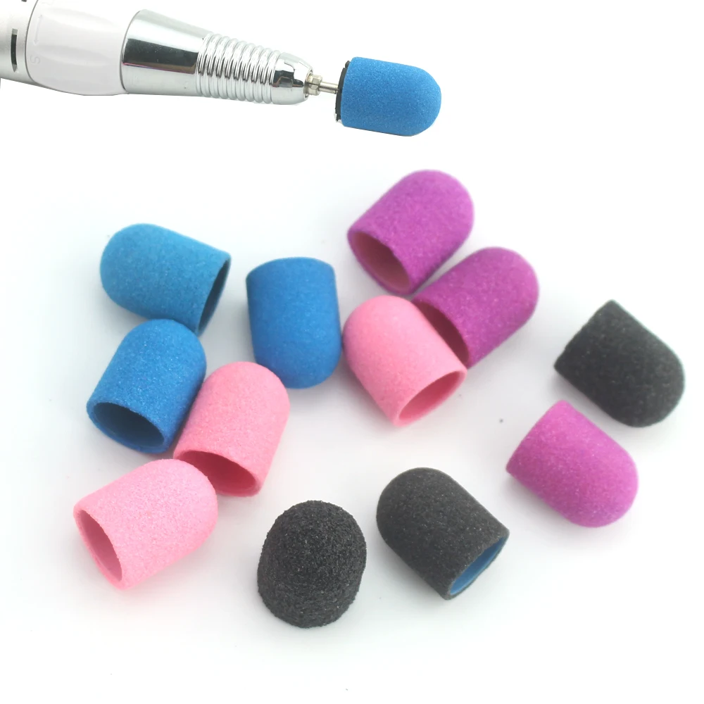 Electric Nail Drill Bit nail drill bit nail drill bits 5PCS Electric Nail Drill Bit Block Sanding Caps Band Rubber Mandrel Grip Milling Cutter Manicure Pedicure Tools Accessory
