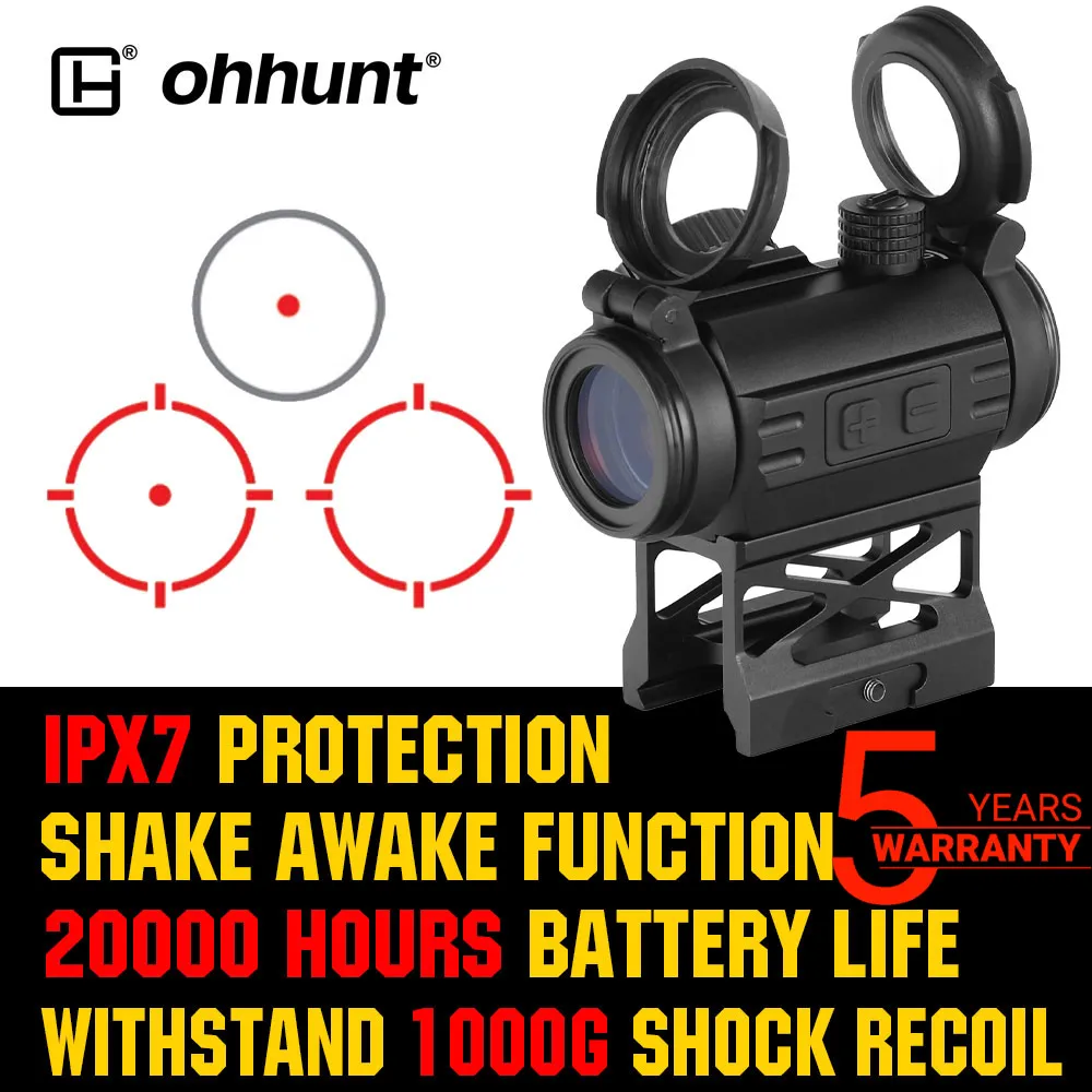 

Оптический прицел ohhunt 1X20 Red Dot Sight 2 MOA с креплением для установки на стойку для охоты