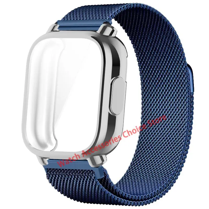 Premium TPU Case with Milanese Magnetic Metal Strap for Smart Watch - Full Screen Protection, Soft Shell Design