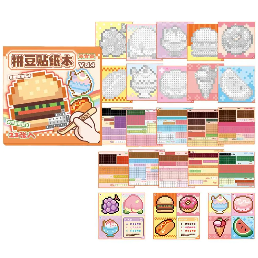 Vibrant Pixel Art Sticker Book: Creative Cartoon Collage & DIY Art Decor