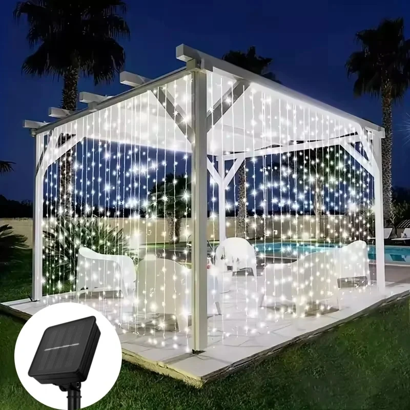 ตัวเลือกสินค้า สายไฟตกแต่งกลางแจ้ง 3x3m 300 LED ปรับโหมด 8 แบบ
