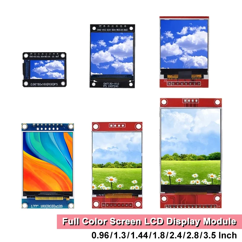 TZT TFT Display 0.96/1.3/1.44/1.8/2.4/2.8/3.5 Inch TFT Full Color Screen LCD Module ILI9341 Driver Interface SPI for Arduino