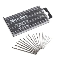20Pcs High Speed Im-pact Resistant Drill Bit Set 0.3mm-1.6mm Mini HSS Spiral Drill Bit Set M-icro Drill Bits Set 1