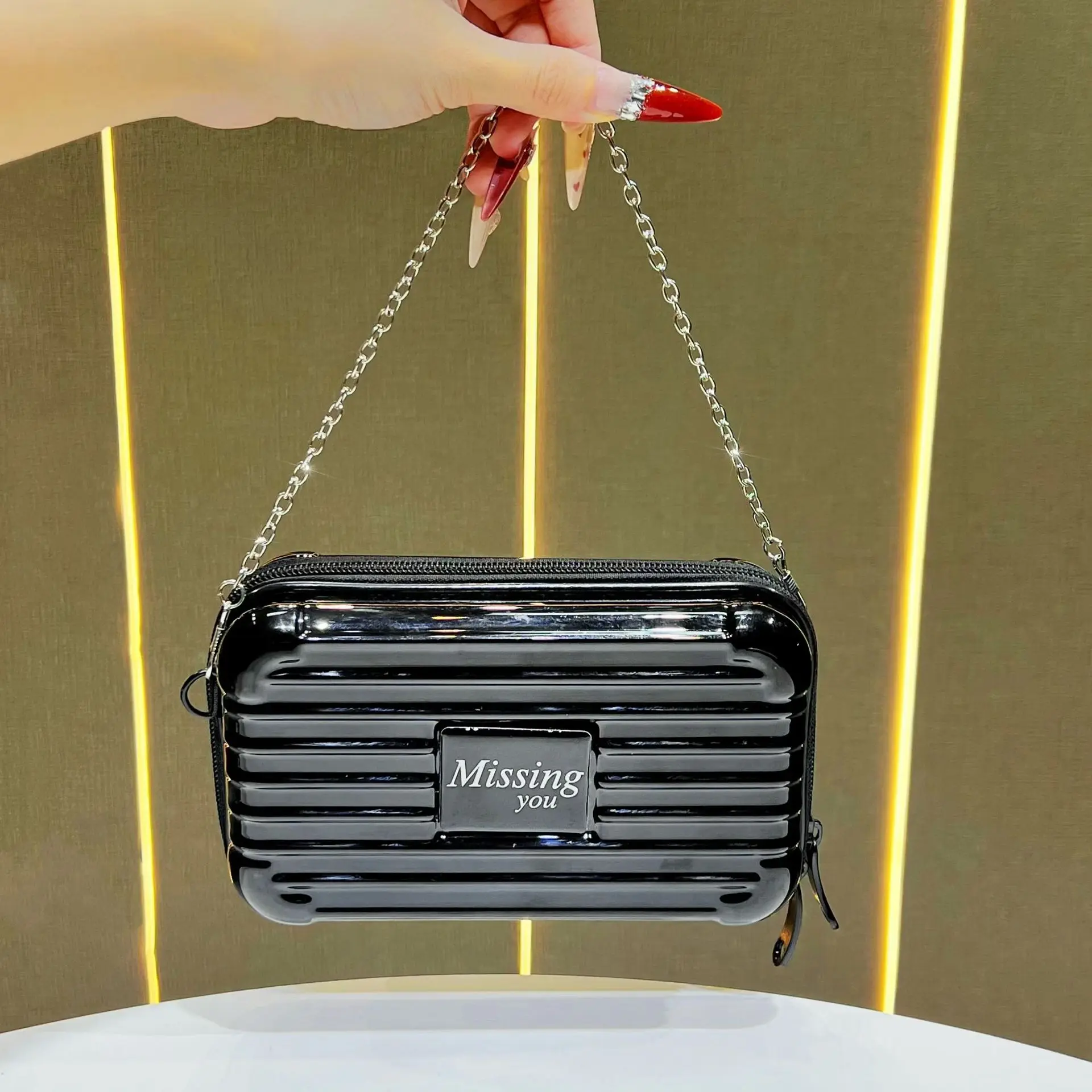 Mini borsa a forma di valigia Borsa da viaggio alla moda Borsa a tracolla Borsa impermeabile Borsa a guscio rigido Borsa da valigia Pochette - immagine 3
