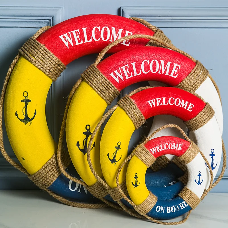 1pc Nautical Style Red Blue Life Buoy 2