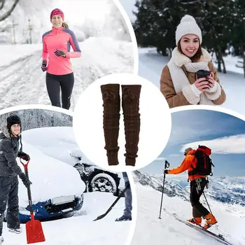 Heated Socks Women 1 Pair Thermal Socks USB Heated Slippers Over The Knee Heated Socks For Hiking Camping Skiing Fishing 5