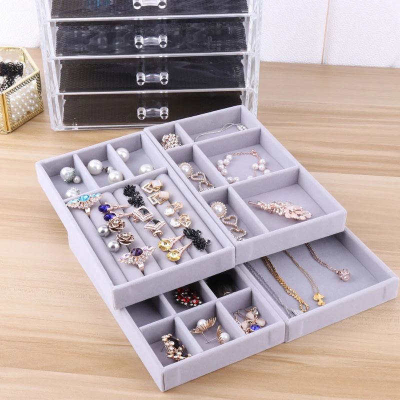 

Velvet Jewelry Display Holder Neckalce Bracelet Earring Storage Organizer