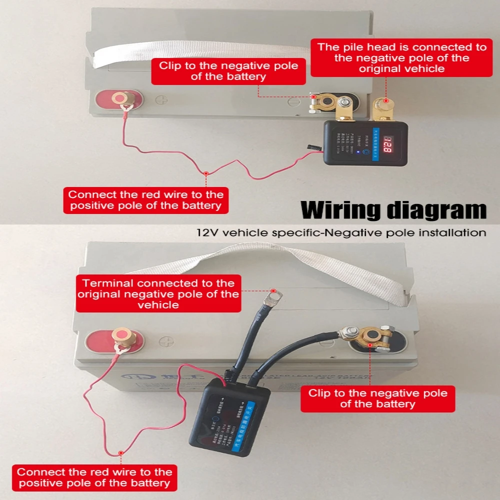 DC 12V Remote Battery Disconnect Switch 260A Kill Switch Automatic Power Off Prevent Battery Drain For Car Truck SUV battery switch