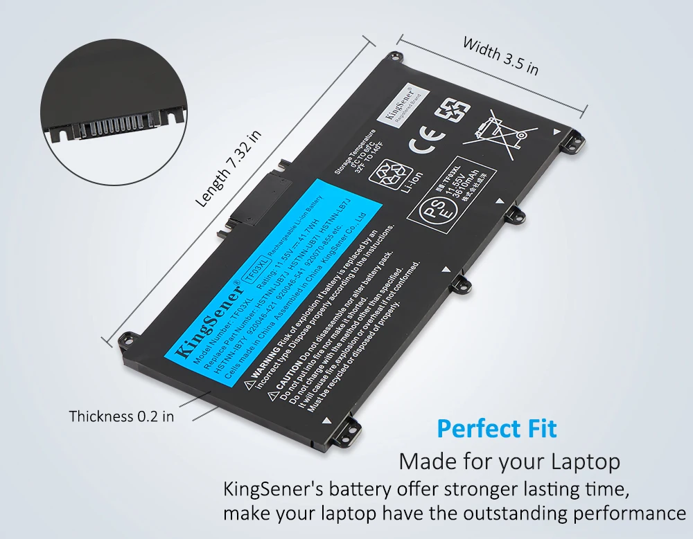 Bateria KingSener para Pavilhão HP, TPN-Q188, TPN-Q189,