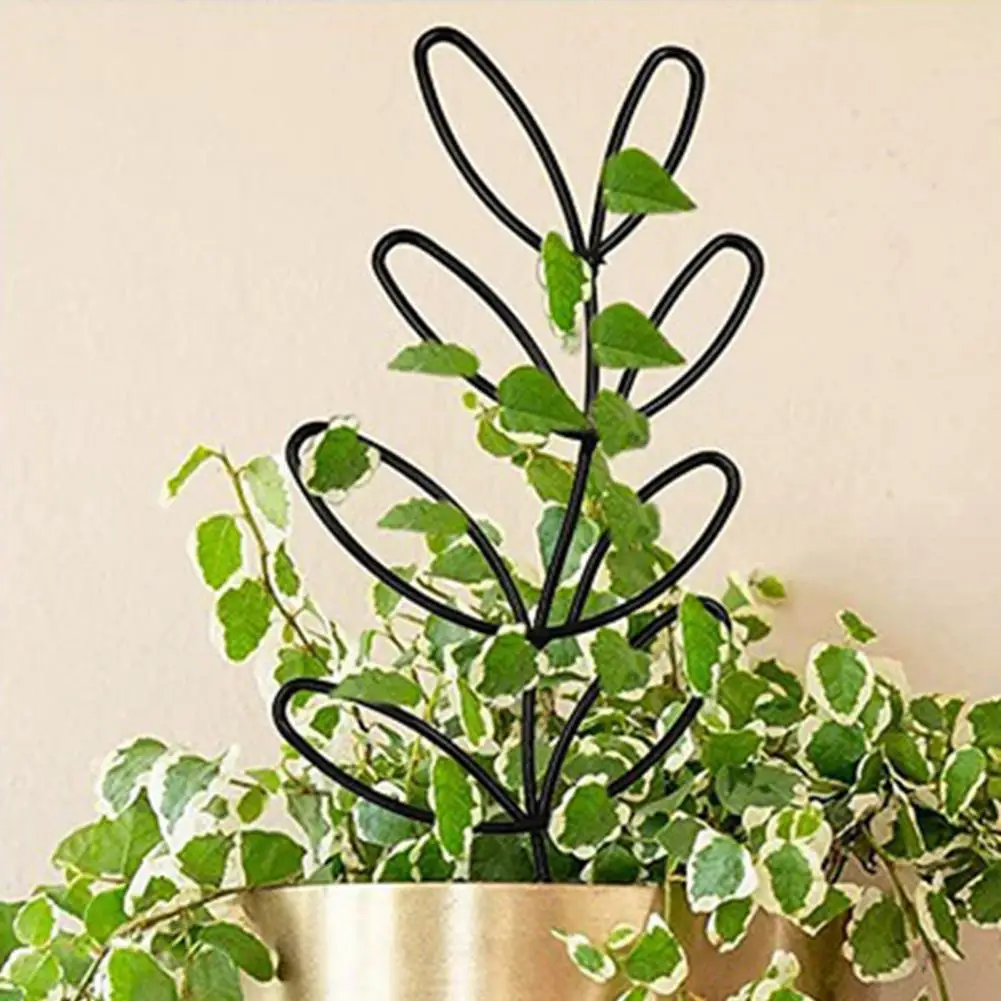 Bracket Plant Support Rack Creative for Home Leaf Shape Elegant Ornamental Metal Flower Support