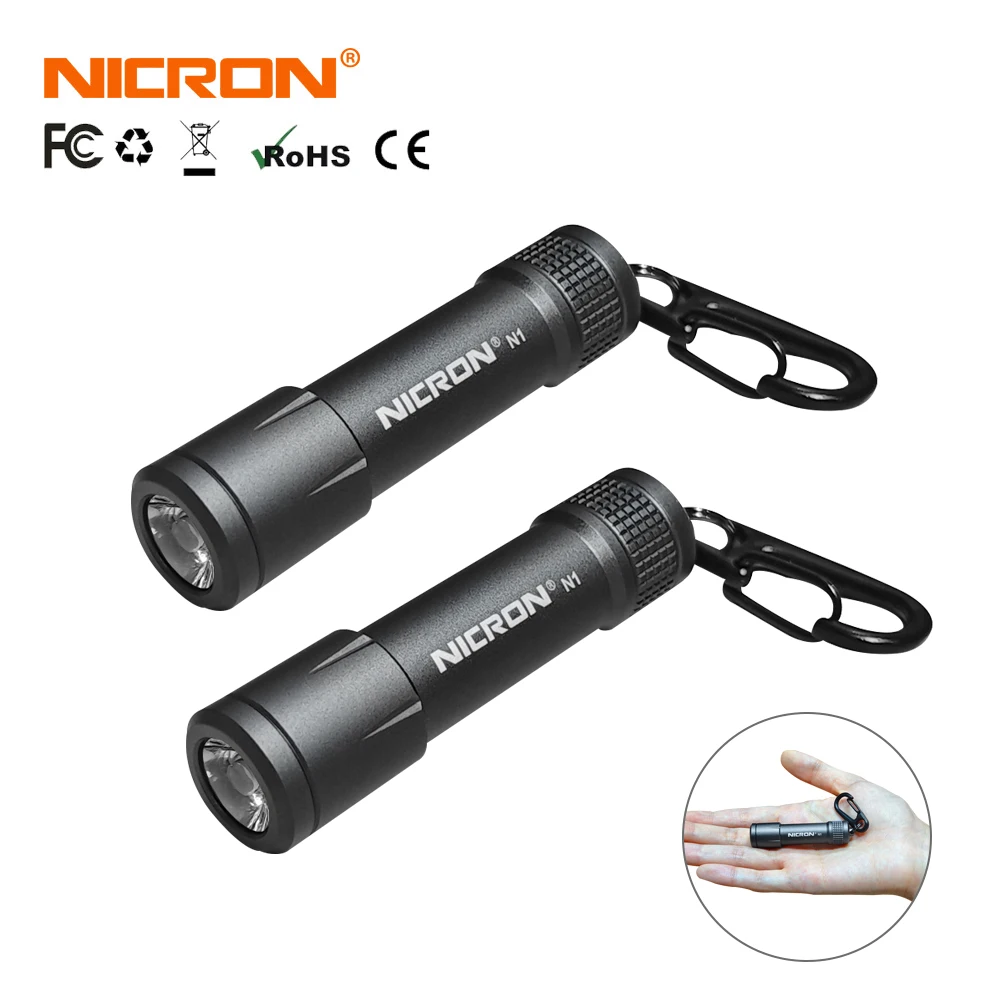 Mini Torcia Portachiavi 1200 Lumen – Ricaricabile USB-C – Impermeabile – Lega Di Alluminio – Nero - 3