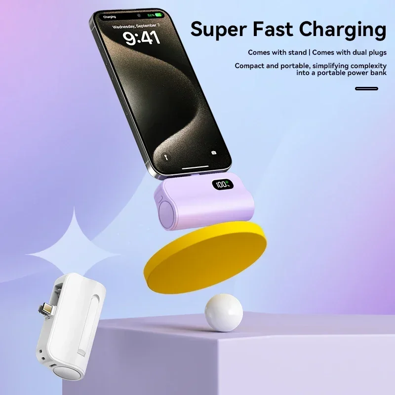 New Mini Powerbank 10000mAh Capsule Digital Display Portable Charger External Spare Battery for IPhone Samsung Xiaomi Power Bank 3