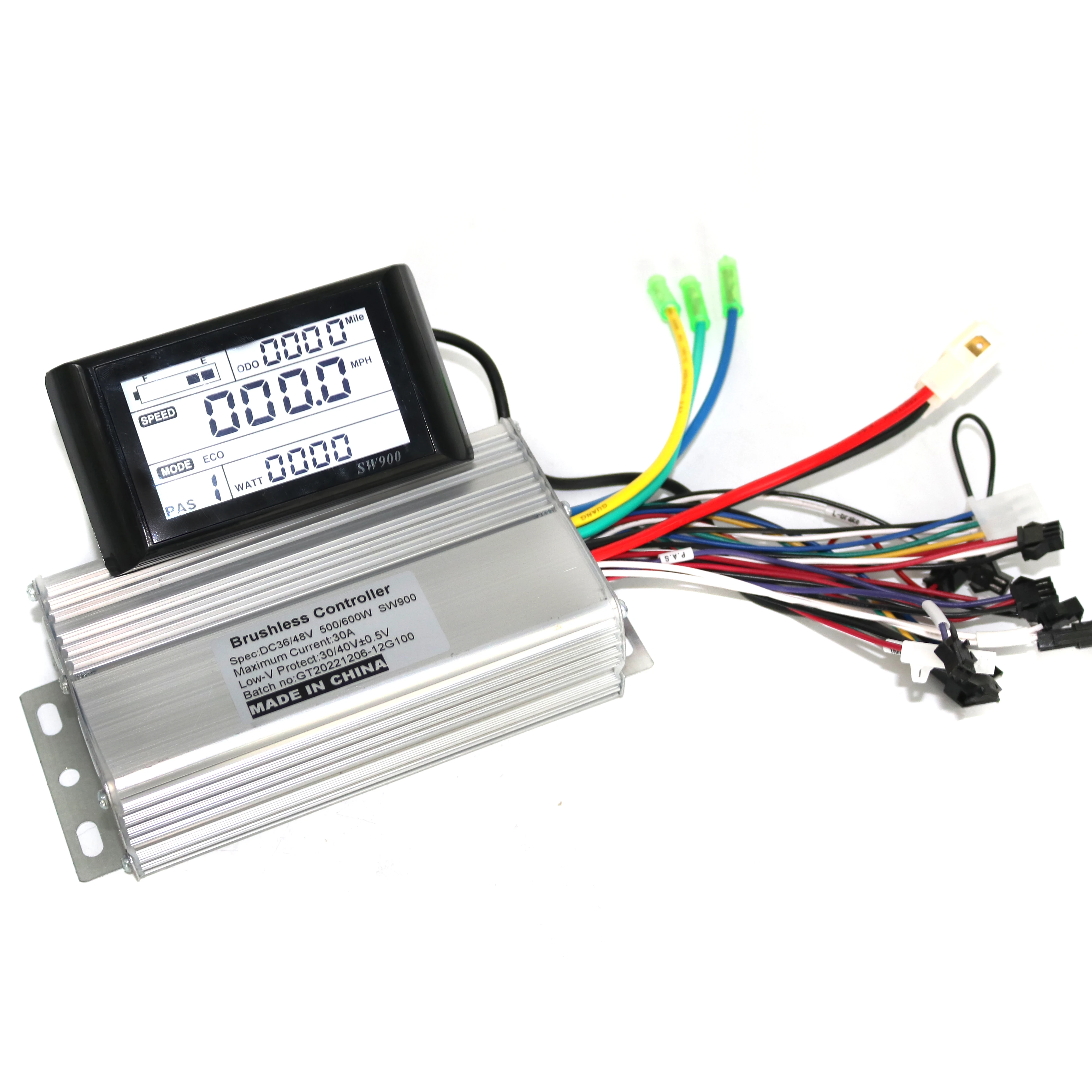SW900 EBike Display 24V 36V 48V Electric Bicycle Screen Panel Speedometer LCD Display 7 Pin Connector, Diameter 22mm