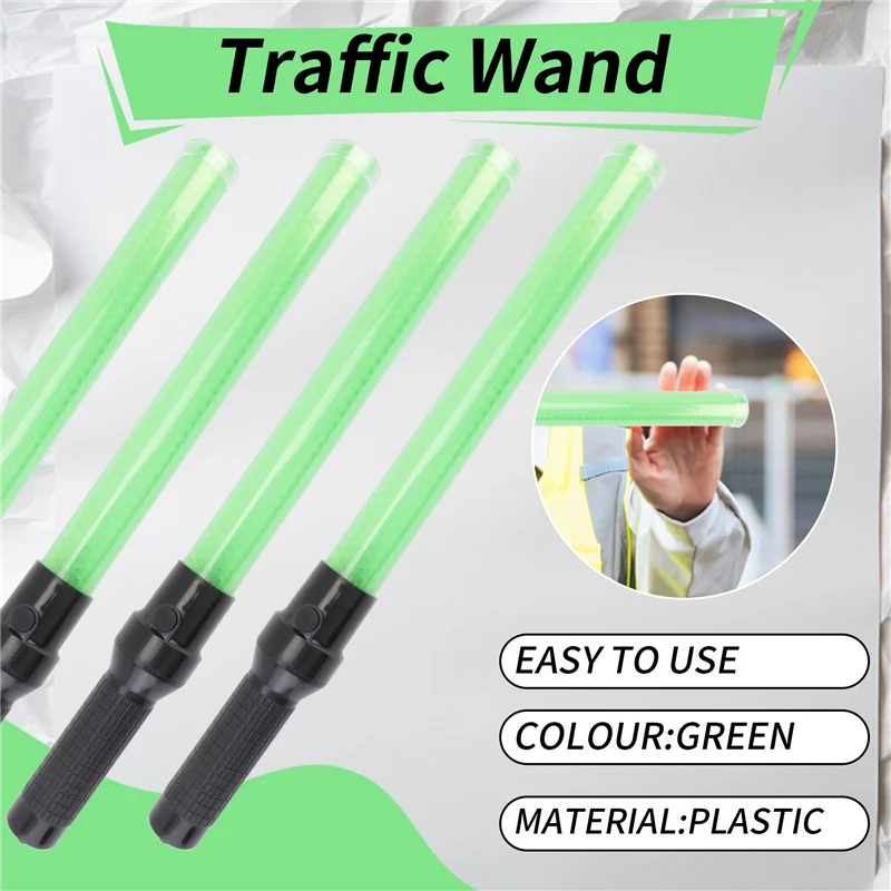 AA76-4Pack Traffic Wand 54Cm Led Traffic Control Wand Safety Light Wand With 2Flashing Modes Air Marshaling Signal Wand