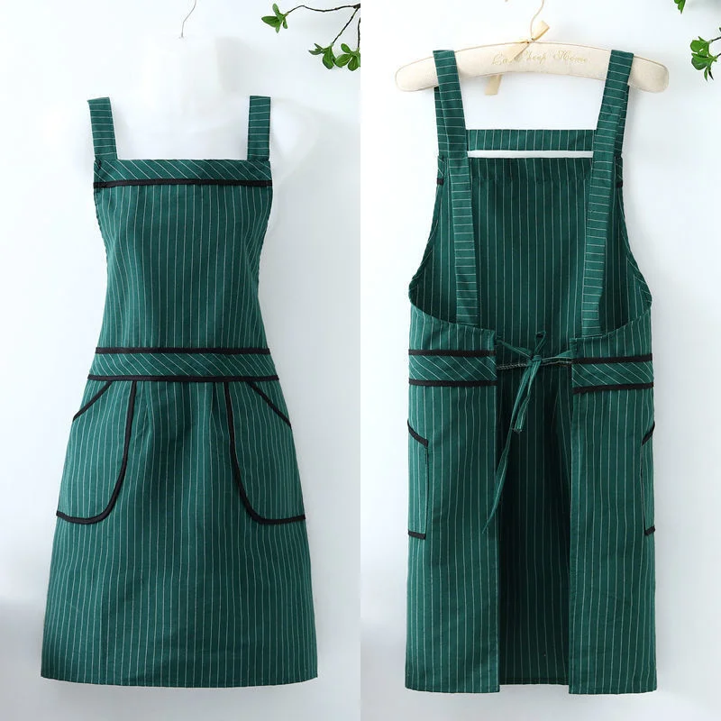 

Apron, cotton cloth, breathable, female kitchen, household cooking, antifouling, thin style, fashionable, office style,