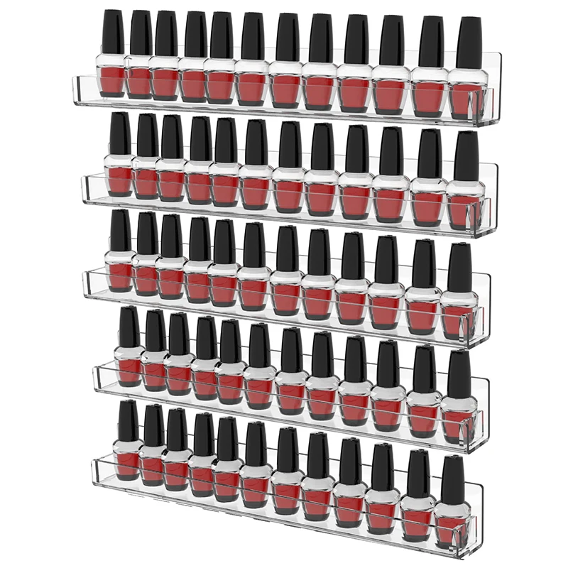 Acrylic Nail Polish Organizer Wall Mounted Transparent Nail Polish
