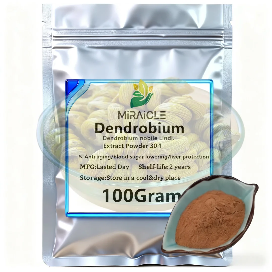 אבקת תמצית דנדרוביום מותאמת אישית 30:1 חיונית לשימוש יתר, חברתי, אינסומניה, אריזת שקית אלומיניום