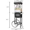 Popcorn Machine with Cart - 8oz Popper with Stainless-Steel Kettle, Warming Light, and Accessories (Black) 2