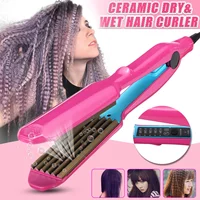 Professional Hair Crimper Curler Dry & Wet Use Corrugated Irons Ceramic Curling Iron with Temperature Control Waving Tool 1