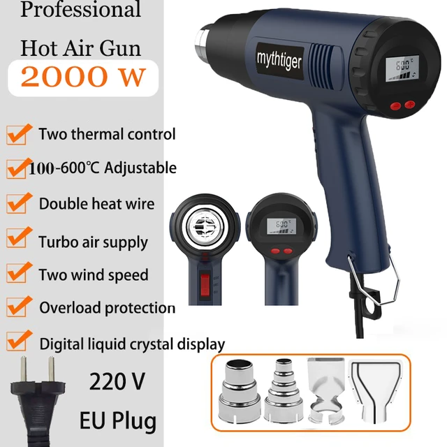 1 Set Hot Air Blower US Plug 2 Gears Heat Gun Adjustable Efficient Powerful  Hot Air Heating Tool for DIY Crafts - AliExpress