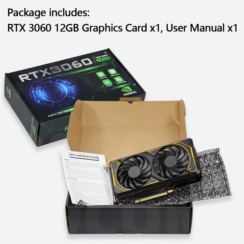RTX 3060 12G 39COM Brand New Desktop E-sports Gaming Graphics Card