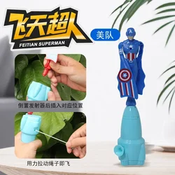 Anime Superhero Bamboo Dragonfly Flying Toy - Rotating String Outdoor Fun (Captain)