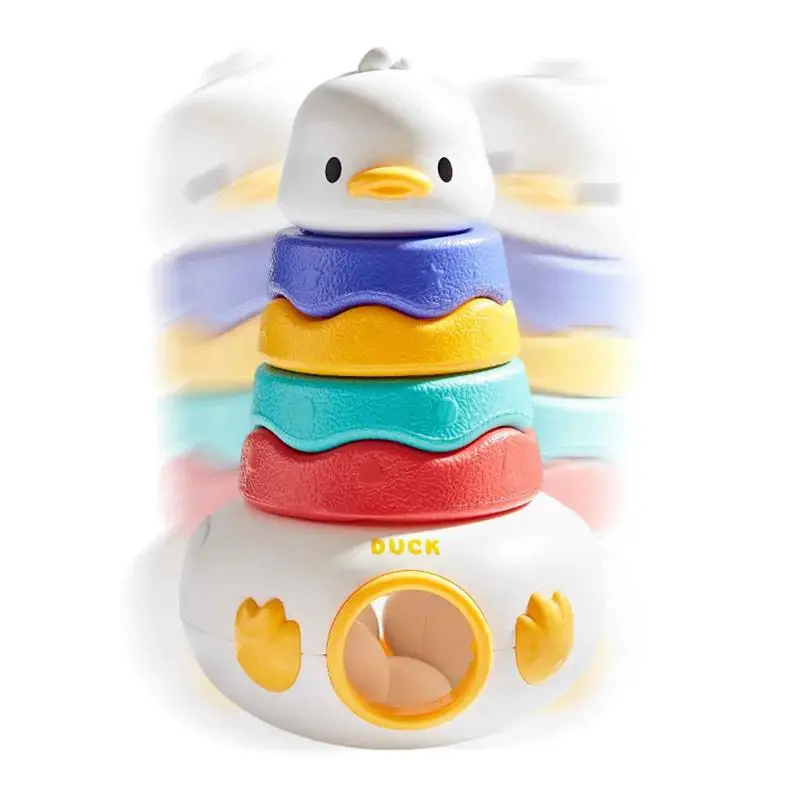 

Baby Stacking Toys Cute Duck Montessori Nesting Tumblers Toy Educational Toys For Children Stacking Blocks Shape Sorter Kid Gift