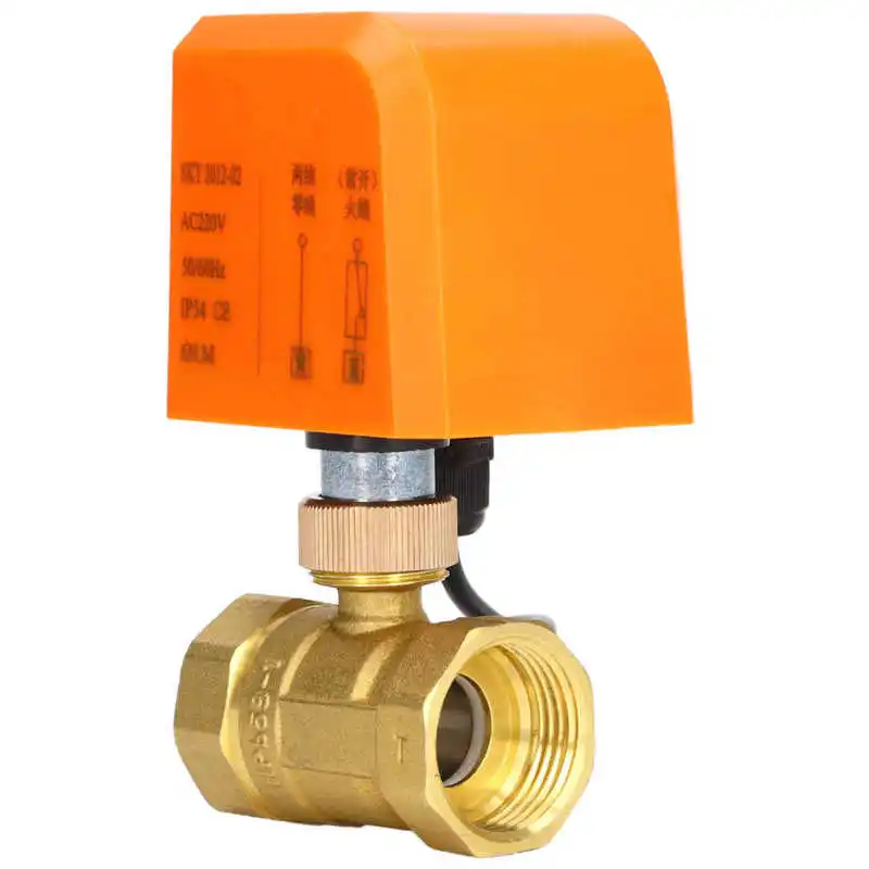 Motorized Ball Valve 2 Wire 2 Way Normally Open DN25 Brass ABS Synchronous Motor AC220V Electric Ball Valve