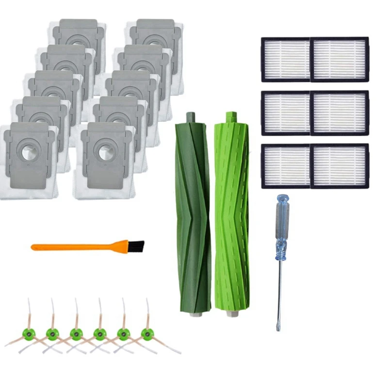 1Set Filter Main Roller Side Brush Dust Bag for IRobot Roomba E5 E6 I3