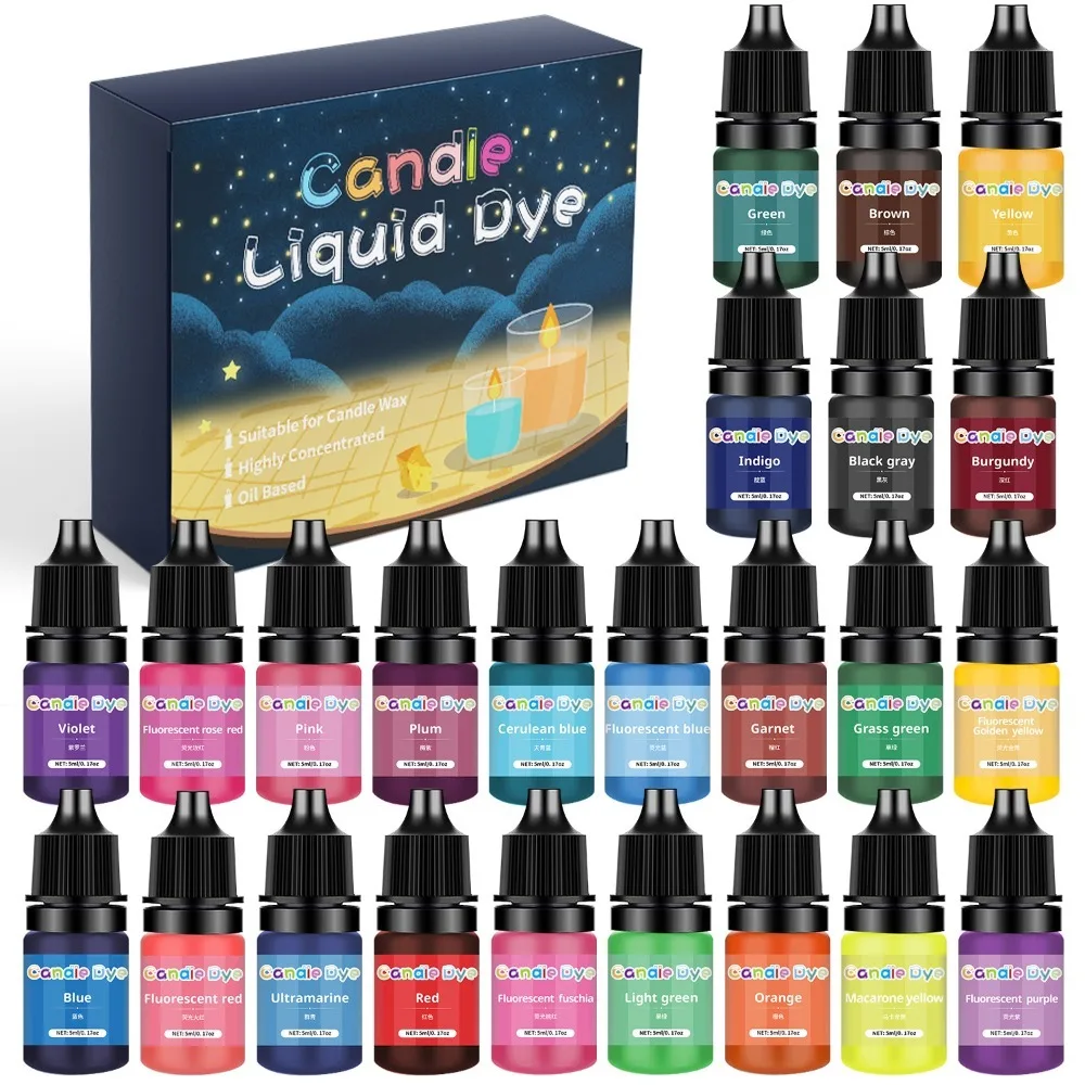 Candle dye kit diy candle dye set 24 30 Color Liquid Oil-Based dye Highly Concentrate Natural Candle Color Candle Wax Vivid for DIY Making