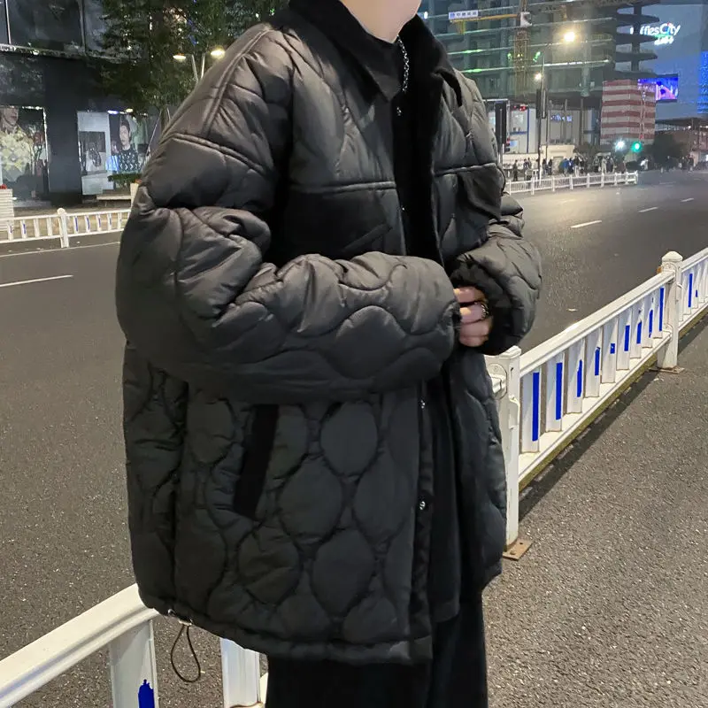 Corduroy Winter Coat Men Puffer Jacket Autumn and Winter New Korean Style Long Over-the-knee Cotton Padded Keep Warm