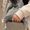 Striped Korean Style Gray Backpacks Rabbit Ears Design Casual Bags Large Capacity Student Tote Bags Versatile Backpack For Women 6