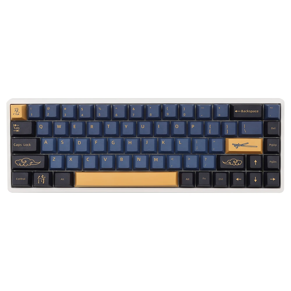 Samurai Azul Keycaps Perfil Cereja para Teclado Mecânico Gmk Inglês Japonês Coreano Russo Pbt - Imagem 3