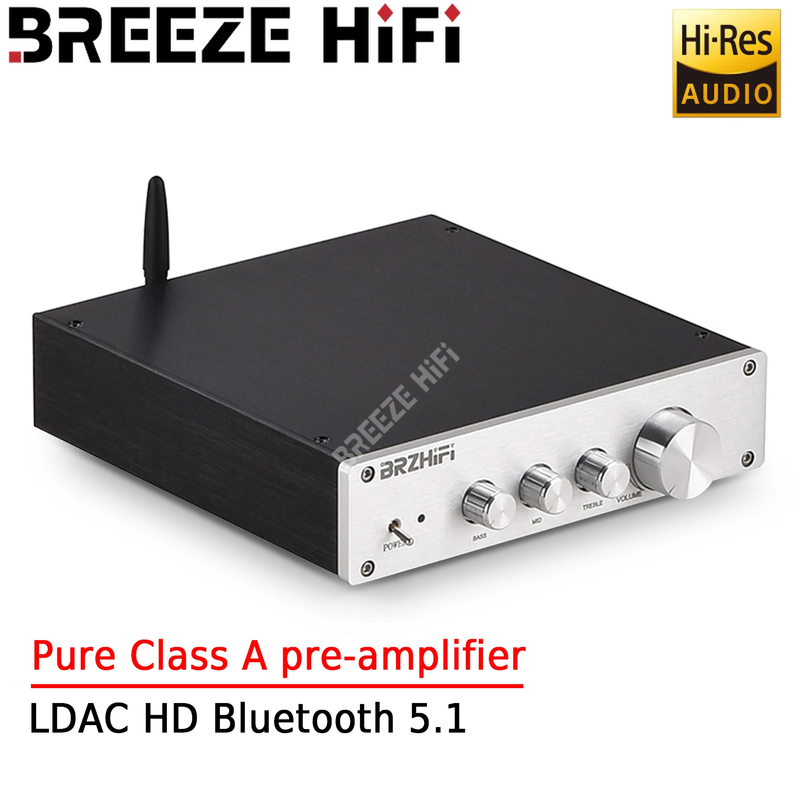 

BREEZE HIFI F1 Fever Grade Hifi Pure Class A High, Medium and Low Pitch Pre-amplifier Stereo LDAC HD Bluetooth 5.1