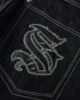 Y2K American Trendy Jeans Retro Gothic Graphic Embroidery Loose men s Jeans Harajuku Hip Hop Street Wide Leg Jeans Pants 3