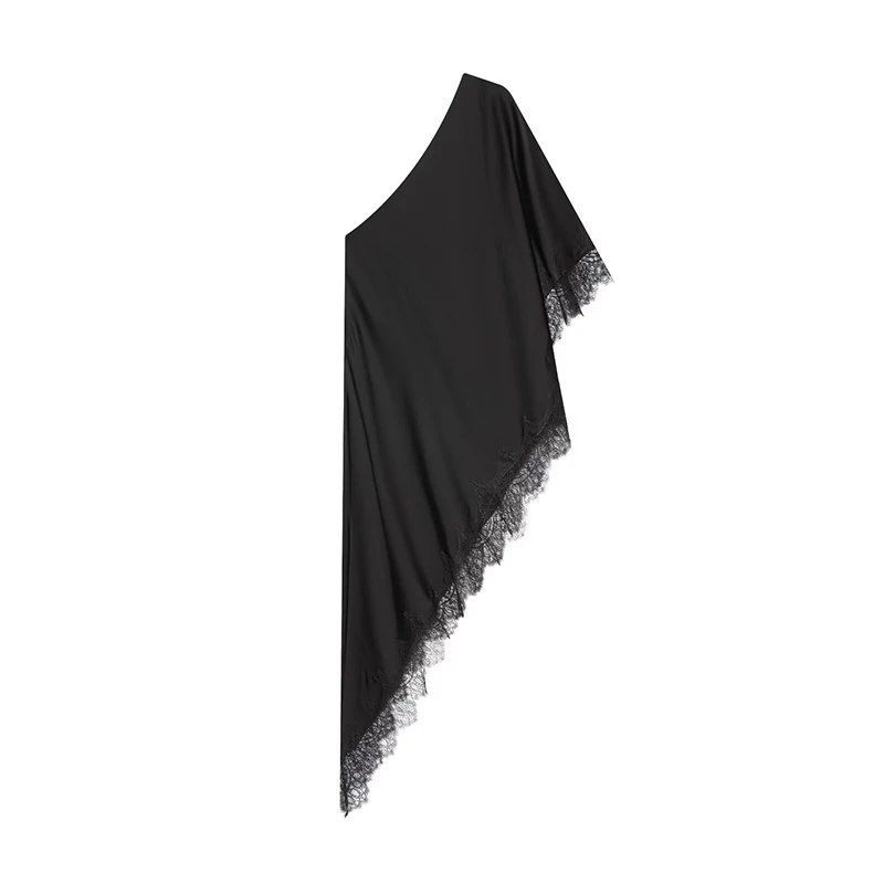 Sexy Lace Tops Women's Sleeveless Backless Asymmetrical Hem Top 2026 Summer New Lady Fashion One Shoulder Sleeve Tops ﻿