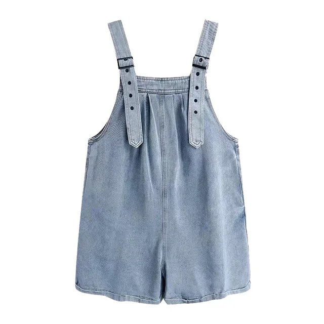 New Harem Jumpsuit Spaghetti Camis Pockets Denim Summer Shorts Loose Wide Leg Overall Jumpsuit Playsuits Pocket Bodysuits Women
