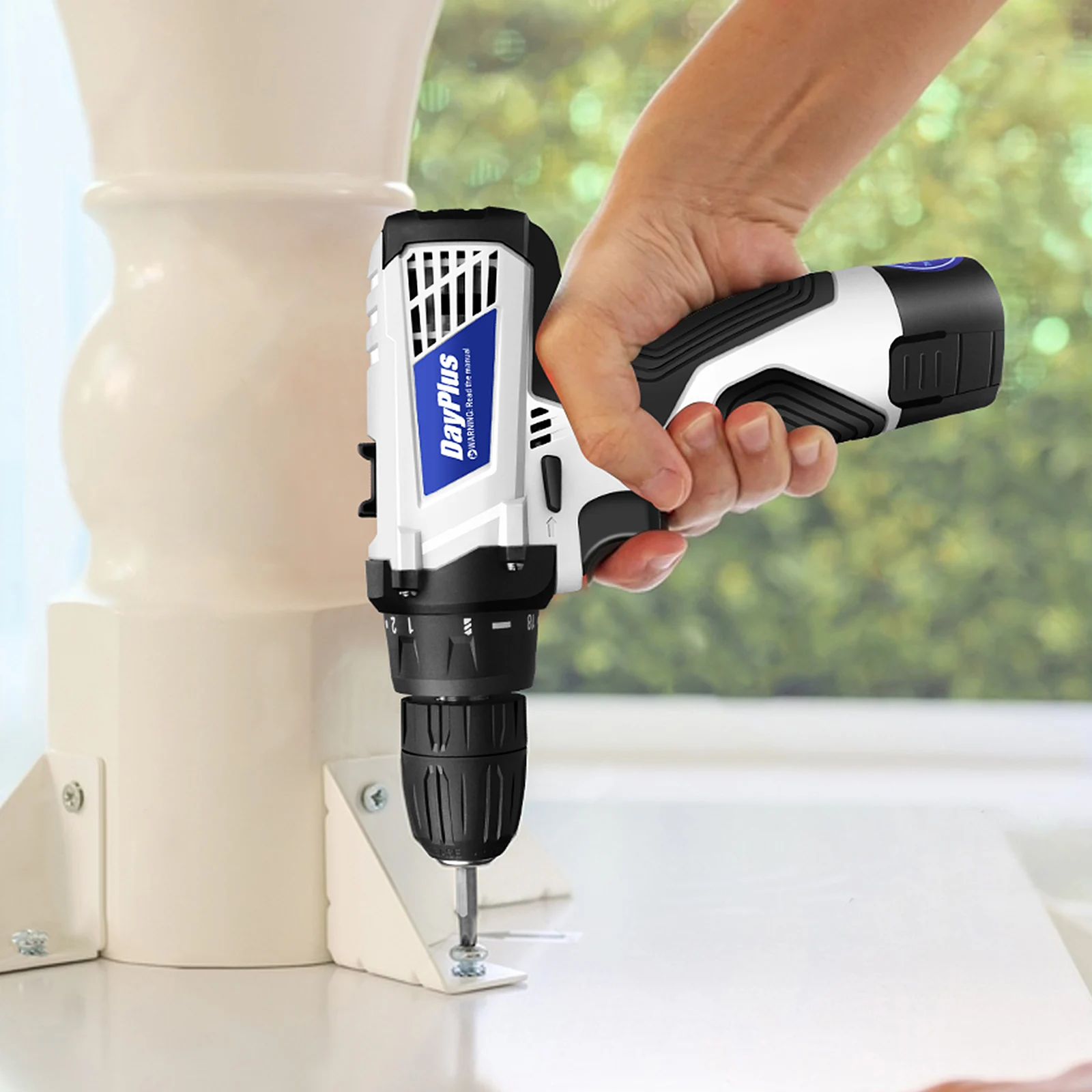 12V Cordless Drill Combo Cutter Electric Screwdriver Kit, 2 Variable Speed 18 + 1 Torque Setting, 23 Drill/Screwdriver Bits: 3 - 5 Days Free Delivery only UK