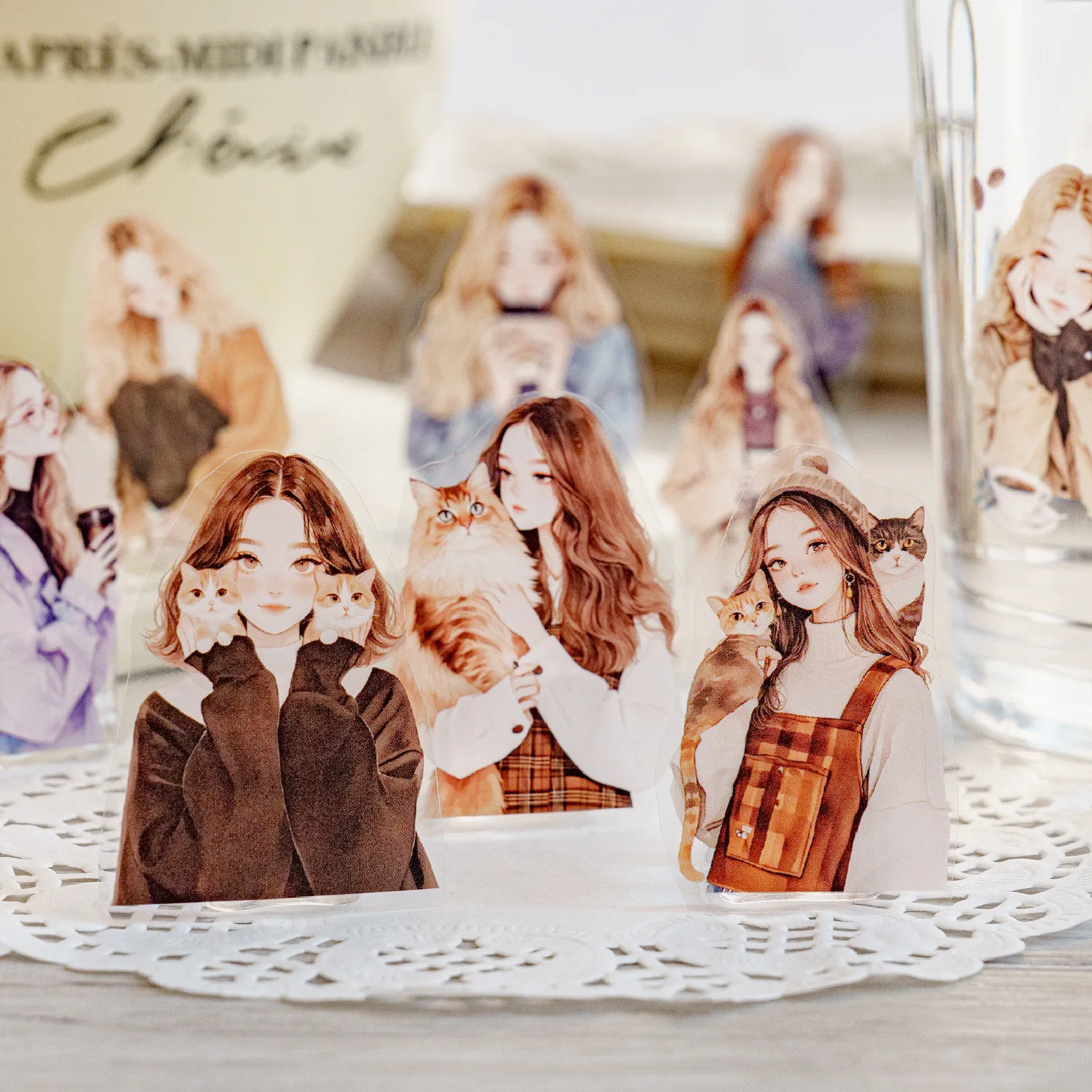 200cm/roll Waterproof PET Tape Literary Girl Daily Life Scene Hand Tent Card Mug Collage Material DIY Greeting Card Decoration 5
